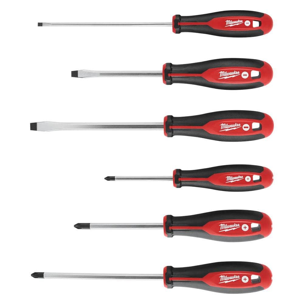 Milwaukee 48-22-2706 6Piece Phillips and Slotted Head Screwdriv Ing Set W/Magnetic Tips and Trilobe Handles