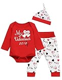 Okbebe Baby Boys Girls Outfit Clothes Set My First Valentine's Day Long Sleeve Bodysuit