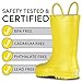 LONECONE Rain Boots with Easy-On Handles in Matte Colors for Boys and Girls, Play-Proof Flexible Rubber, Durable Non-Slip Treads, Kid-Friendly for Hours of Joy - Sunshine Yellow, 6 Toddler