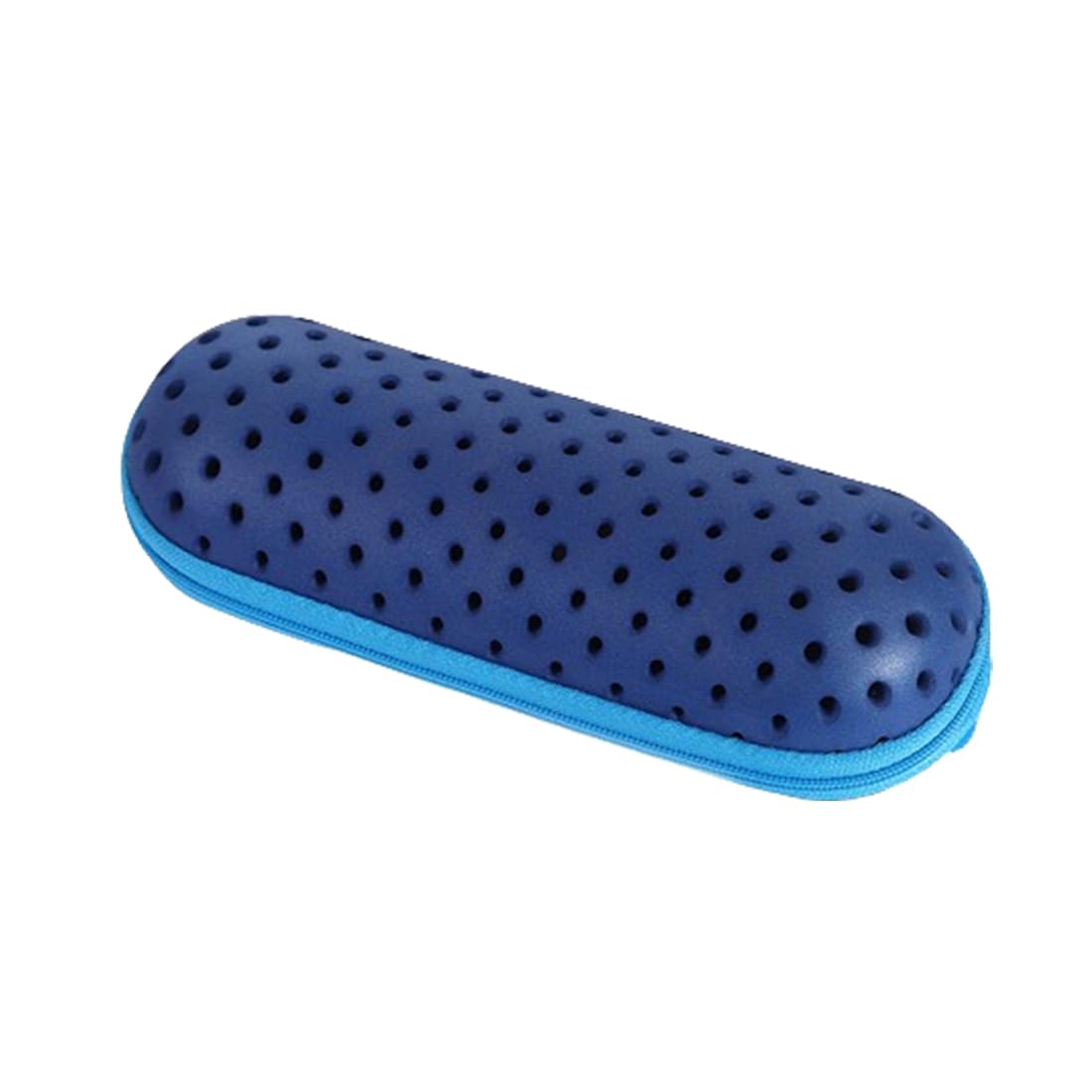 LAWALEISHE Swimming Goggle Storage Case - EVA Material, Ideal for Swimmers on the Go with Drainage & Ventilation Holes and Secure Zipper Closure for Goggle Protection (Navy Blue)