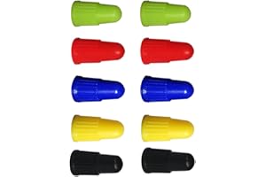 Lotatheta 2 PC x 5 Colors Valve Cap Dust Covers for MTB Presta Bike Bicycle Road Racing Coloured Plastic (Total 10 pcs)