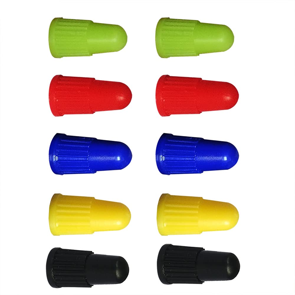 Lotatheta 2 PC x 5 Colors Valve Cap Dust Covers for MTB Presta Bike Bicycle Road Racing Coloured Plastic (Total 10 pcs)