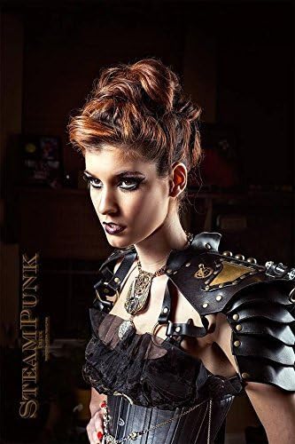 Fancy Black w/Silver Leather Pauldron/Shoulder Armor