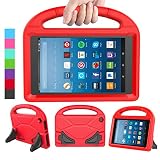 LEDNICEKER Kids Case for Fire HD 8 2018/2017 - ShockProof Handle Friendly Convertible Stand Kids Case for Fire HD 8 inch Tablet (7th & 8th Generation Tablet, 2017 & 2018 Release) - Red