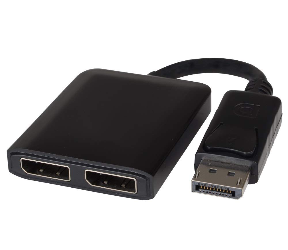 PremiumCord MST DisplayPort to 2x DisplayPort Adapter, Extended+Mirror Function, Video 8K @60Hz with DSC, 8K @ 30Hz without DSC, UHD 4K 2160p, Length: 20 cm, Black — image 1