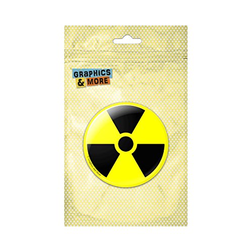 Radioactive Nuclear Warning Symbol Pinback Button Pin Badge - 1 Inch Diameter
