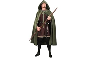 JPXH Renaissance Cloak with Hood Medieval Cape for Men and Women Halloween Costume