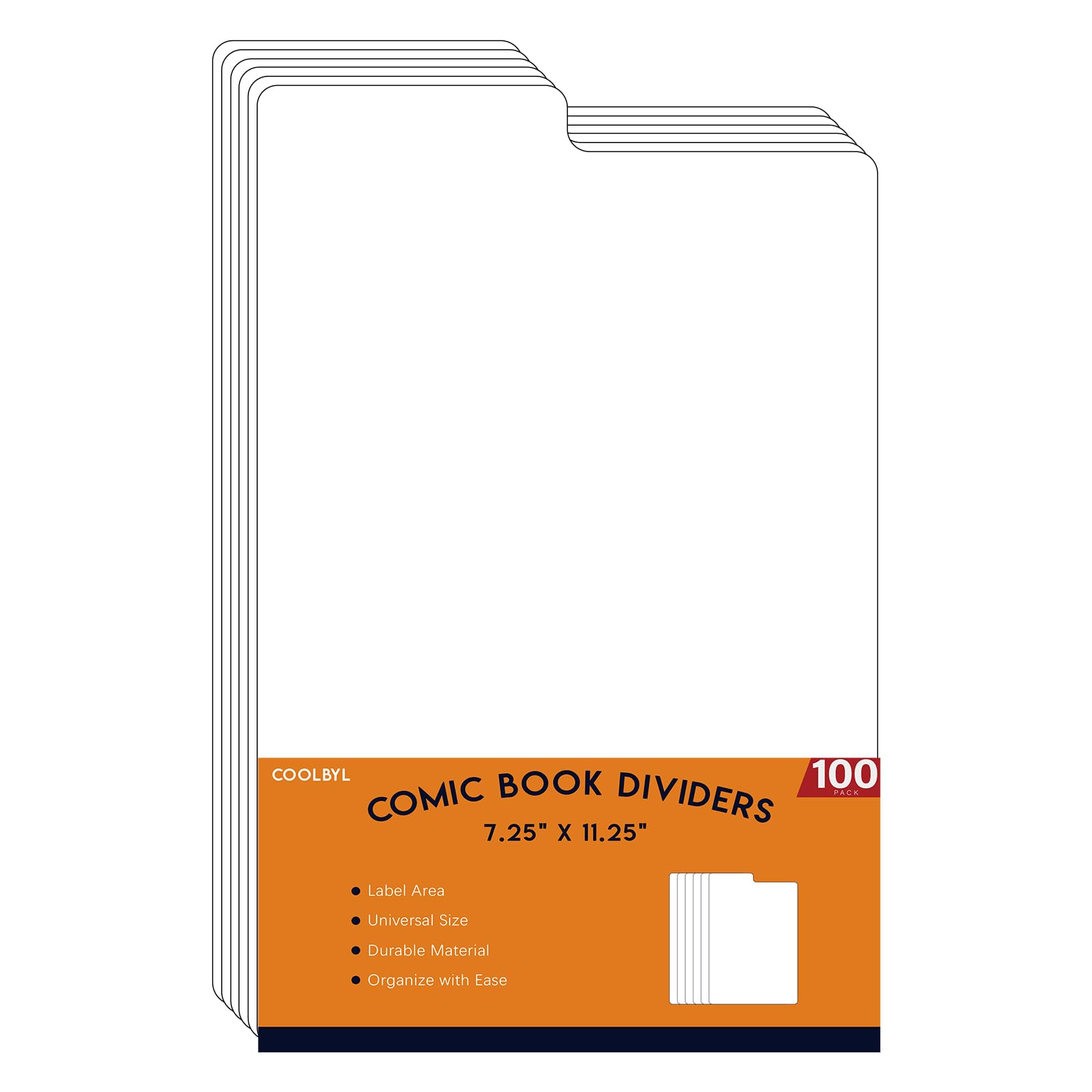 Photo 1 of Coolbyl Comic Book Dividers 100ct – Premium Organizers for Comic Collections, Durable Archival Comic Book Dividers with Tab, Perfect Size for Storage Box