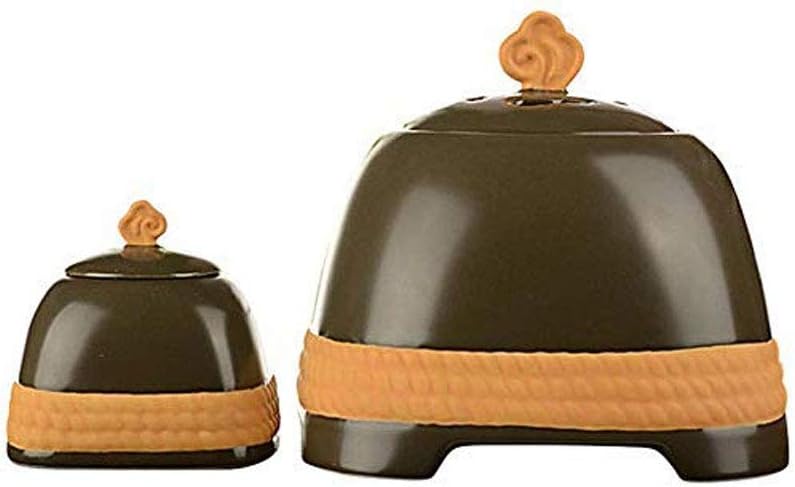 AJMINI Adjustable Temperature Incense Burner, Electronic Ceramic Aromatherapy Furnace, Porcelain, Balcony, Porch, Patio, Garden Essential Humidif (Color : Brown)