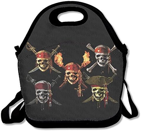 Pirates Of The Caribbean Lunch Bag Lunch Boxes, Waterproof Outdoor Travel Picnic Lunch Box Bag Tote With Zipper And Adjustable Crossbody Strap