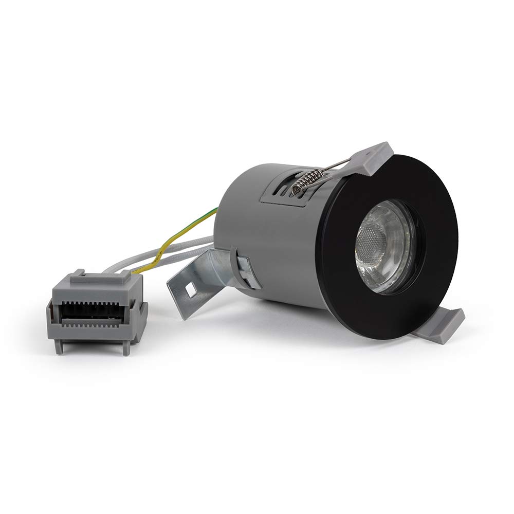GU10 Fire Rated Downlights, GU10 downlights for Ceiling, Bathroom Spotlights Ceiling in Matt Black from Lieber