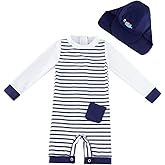 UMELOK Baby Boys UPF 50+ Sun Protection One Piece Rashguard Swimsuit with Snap Bottom