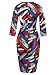 Women's Retro Vintage Graffiti Contrast Slim Bodycon Dress Stripe XL