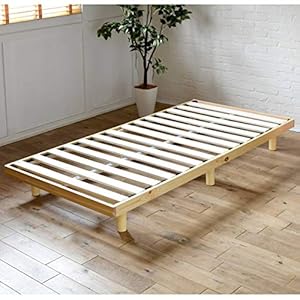 [山善] ベッド すのこ シングル 天然木フレーム 通気性 床下17㎝ 一人暮らし ベッドフレーム 組立品 SMBJ-98200(NA)