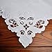Handmade Embroidered Lace Tablecloth,Colour：White,Size: 33.5 Inch Square