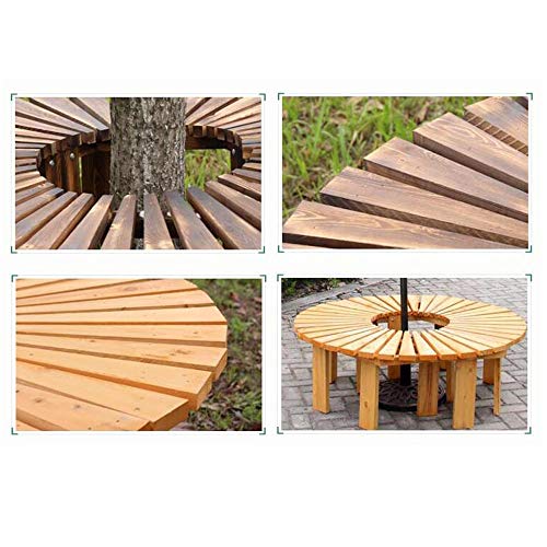 outdoor product Runde Gartenbank Im Freien,Korrosionsbeständiger Massivholz-Innenhofbalkon-Parkbank-Baumhocker,Für Rasen… – Bild 6