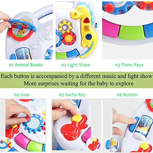 YMDLY Toys Up- Early Education Activity Center Musical Learning Table Multiple Modes Game Toys Kids Toddler Infant Boys & Girls Toys for 1 2 3 Years Old Gifts