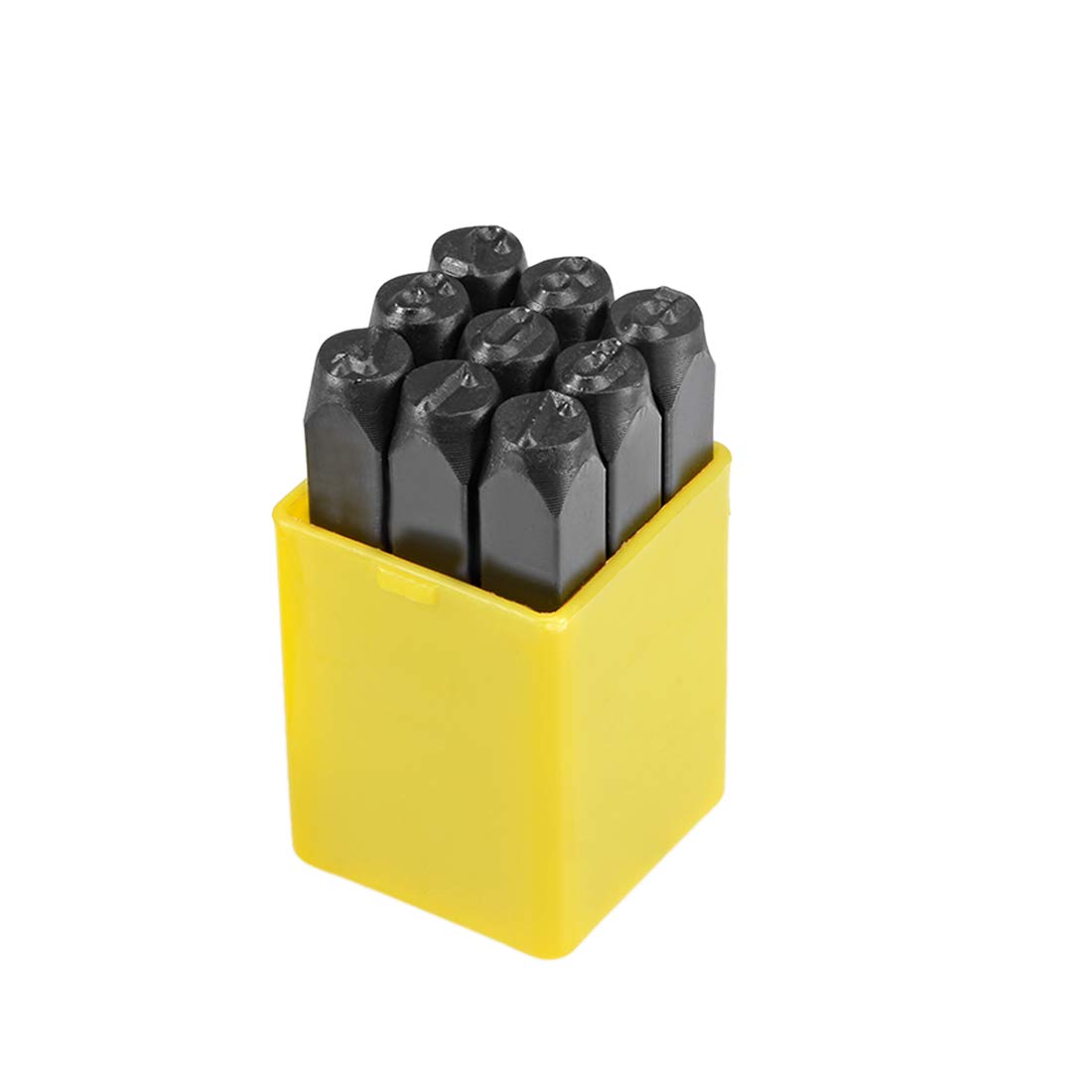 sourcing map Number Metal Stamp Set, 5/16" 8mm, Digital 0 to 9, Numbers Punch Set Wood Leather Steel Punch Tool Leather Craft Stamp