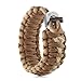 X-Plore Gear Survival Paracord 550 Bracelet with Fire Starter, Tinder, Scraper | Durable Parachute Nylon Snug Fit | Build Shelter, Catch Food | for Emergencies, Traveling (Brown)