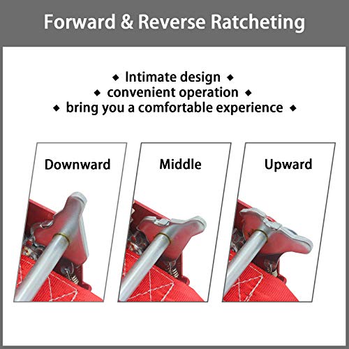 OPENROAD 600lbs Hand Winch Boat Trailer Winch, Manual Winch with 6m(20ft) Strap Crank Winch, Operated Two-Way Ratchet Boat Trailer Marine, Towing Winch(Red 600lbs) - Image 4