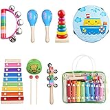 Kids Musical Instruments, Percussion Toy Rhythm Band Set, Preschool Educational Tools for Toddlers with carrying bag