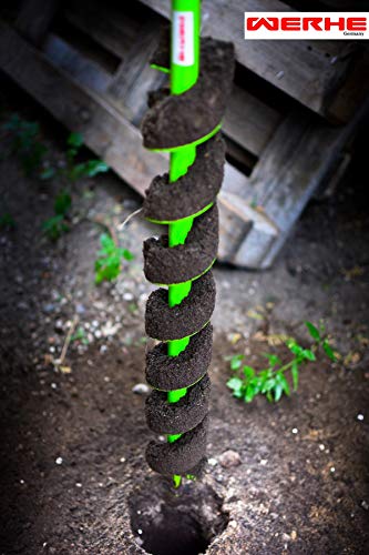 WERHE Profi Bohrer für Erdbohrer 100 mm Pfahlbohrer Brunnenbohrer präzise Bohrspitze Doppelspiral Hartmetall eco Farbe – Bild 5
