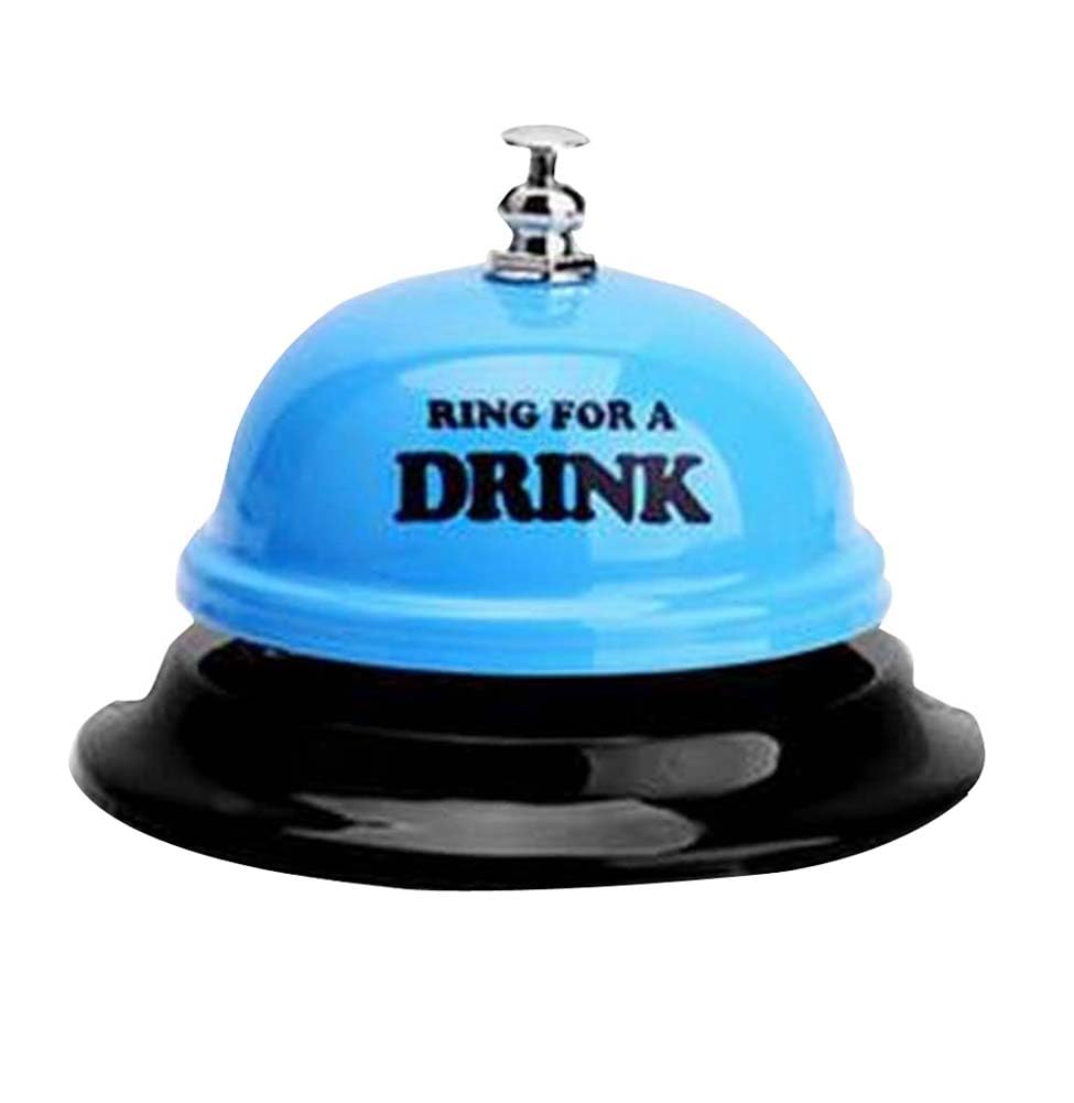 Call Bell Desk Bell Service Bell for Hotel Counter Restaurant Bar Office School (Ring for Drink), Blue