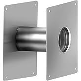 3.15 Inch SUS304 Stainless Steel Telescopic Wall Thimble, Adjustable Vent Wall Sleeve for Indoor Gas Tankless Water Heater, Pellet Stove &amp; Small Gas Furnace, Fits Vent Pipes 3 Inches and Under