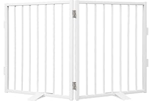 Snagle Paw Full Metal Freestanding Dog Gate,Indoor Outdoor Dog Gate with Floor Protect Support Feet, 40x24 Inches Foldable Do