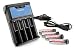 Combo: Tenergy T4s 4-Bay Universal Charger + 4x 18650 2600mAh Li-Ion Button Top Rechargeable Batteries