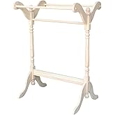 HomeStock Handcrafted Haven Quilt Rack, Solid Hardwood with Butcher Block Surface, 28.6" x 20.1" x 39.6", Easy Assembly, Perf