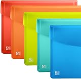 Oxford A4 Plastic Wallets Pack of 5 Assorted Colours view 7