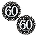 Happy 60th Birthday Party Foil 18" Balloons - Black, Gold and Silver (2 Pack)