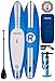 iRocker Paddle Boards Inflatable 10’ 6” Thick SUP Package (Blue + Leash)
