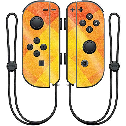 MightySkins Glossy Glitter Skin for Nintendo Joy-Con Controller - Orange Textur…