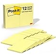 Post-it Notes, 4 in x 6 in, 12 Sticky Notes Pads, 100 Sheets per Pad, Canary Yellow, The Original Post-it Note, School Supplies and Oﬃce Products