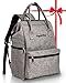 Baby Diaper Bag Backpack Organizer - Multi-Function Designer - Wide Open Tote Bag for Mom Dad Boys & Girls - Insulated Pocket for Bottle Storage - Changing Pad - Waterproof - Gray