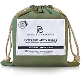 The PECK COLLECTION 99% Naturally Derived Interior Car Wipes - Luxury Car Cleaner for Leather, Vinyl &amp; Dash, Individually Wrapped.