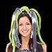 Fun Central AD631 1 Pack 7.5 Inch LED Light Up Party Dreads, LED Headband, Dread Hair, Light Up Hair Accessories, Hair Glow–for Mardi Gras, Birthday, Costume Party, Rave Parties-Green Yellow Purple