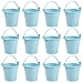 AerWo Mini Metal Bucket Tin Candy Box Buckets Souvenirs Gift Pails for Bridal Wedding Party Baby Showers (Blue, 50pcs)