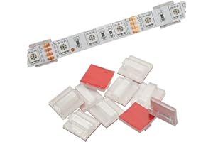GOOCHAN Strip Light Mounting Clips Self-Adhesive Strip Brackets Holder,100-Pack Strip Clamps Fix 10mm Wide Non-waterproof LED Light Strip