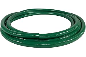 Gloxco Heavy Duty Green PVC Suction Hose for Water Transfer, 85 PSI Max Pressure, 1-1/4" Inside Diameter, 40 ft Length
