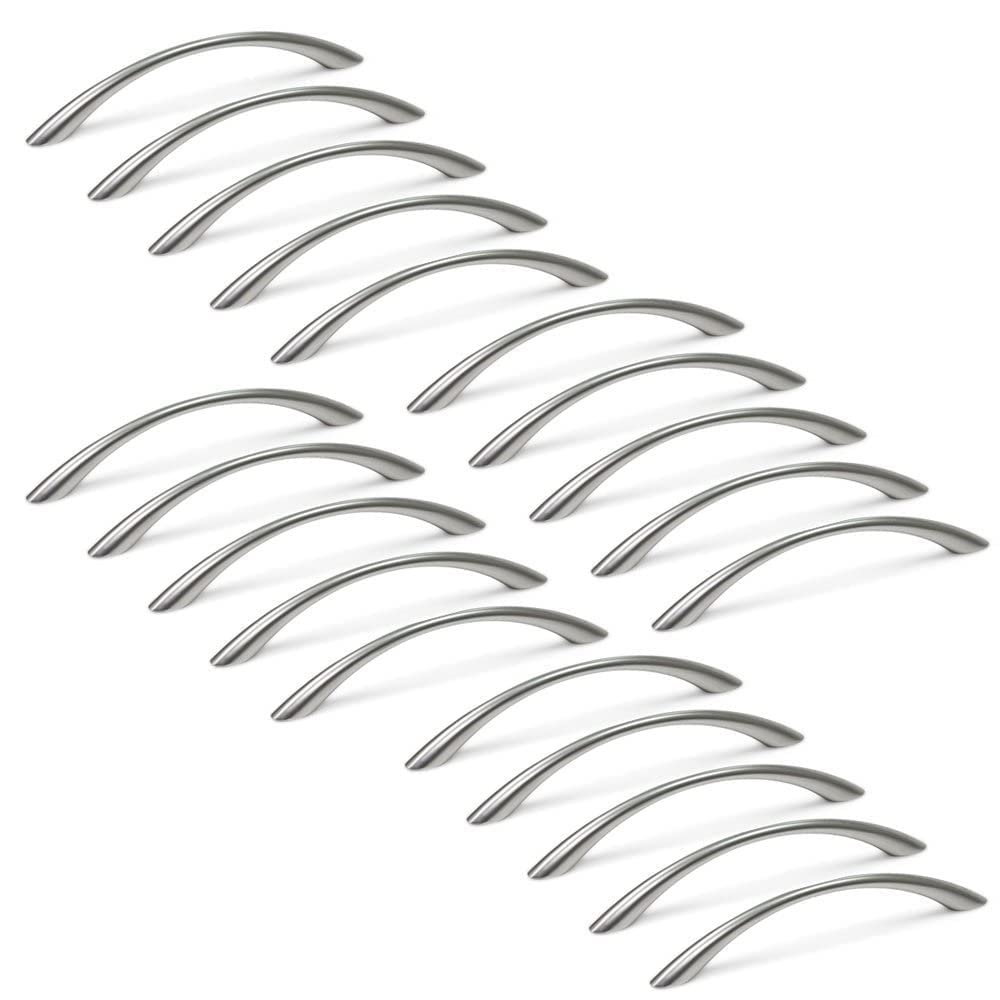 Emuca 9160951 Furniture Handle, Satin Nickel, 128 mm, Set of 20 Pieces