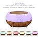 Aromatherapy Essential Oil Diffusers, 300ml Ultrasonic Air Humidifier Ominihome with 4 Timer Settings,7 Color Changing LED Waterless Auto off Wood Grain, 2 Mist Mode, Birthday Gift