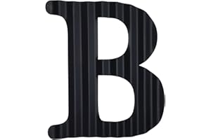 HKOMERE 13.7" Metal Letters for Wall Decor, Corrugated Black Large 3D Letters, Decorative Farmhouse Hanging Alphabet Signs for Home Bedroom Office Wedding Party (B)