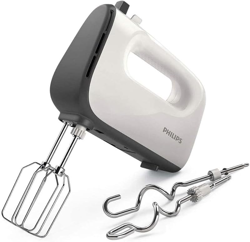 Série 5000 Batteur Mixeur - Puissance 450 W, Fouets Coniques pour Pâte Aérée, 5 Vitesses + Turbo, Éjection Facile des Accessoires, Clip Attache-Cordon (HR3741/00) — photo 2 sur 6
