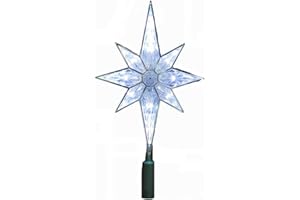 Kurt Adler 10-Light 10-1/2-Inch Clear LED 8-Point Star Treetop