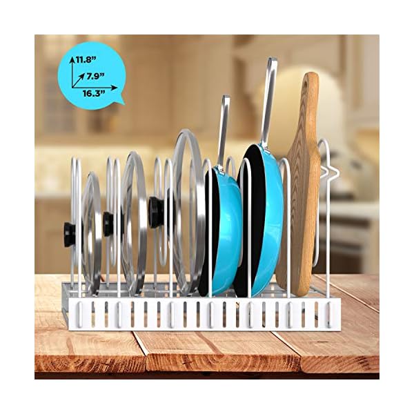 Vdomus Pot Rack Organizer with 3 DIY Methods, Pot Lid Organizer for