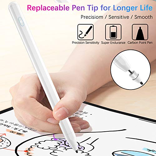 Stylus Pen Compatible for iPad Pro 2018 2019, VIMVIP Rechargeable & Magnetism Active Stylus Pens Digital Pencil for iPad Pro, Touch Screens(iOS/Android/Windows)