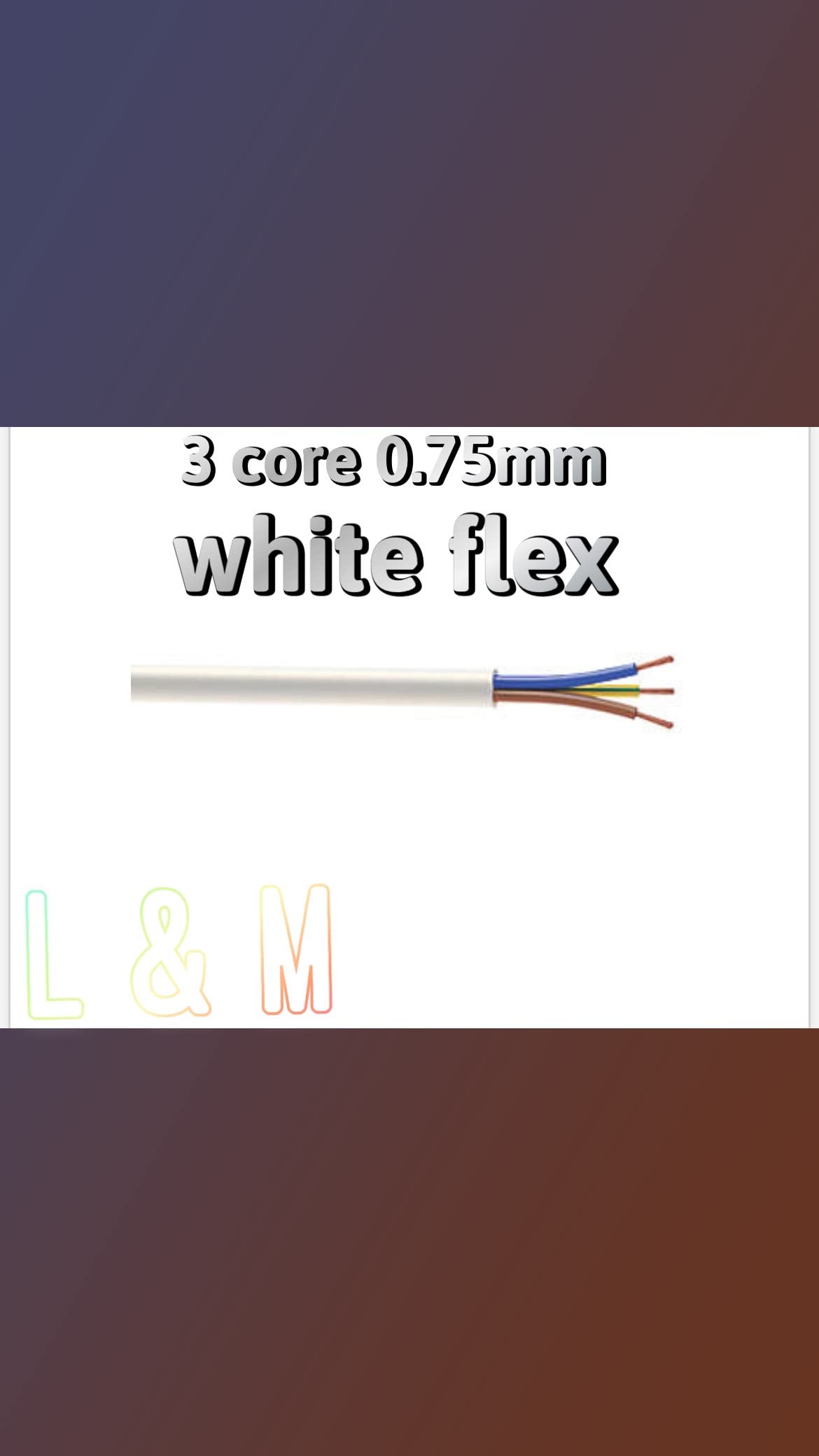 L & M - 3 Core Round White Flex Flexible Cable 0.75 MM (2 Metre)